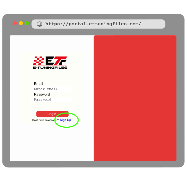 Create-account-etuningfiles-portal